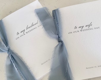 Handmade Paper Vow Books | Set of 2 | His and Hers | Personalized Vow Books