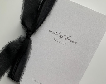 Discurso de dama de honor / Brindis de boda / Recuerdo de boda / Personalizado / Personalizado / Cinta / Lazo