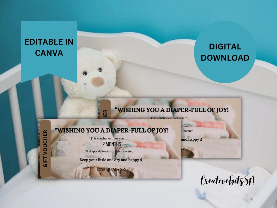 Editable Baby Shower Gift Voucher Ticket Print at Home Gift Etsy
