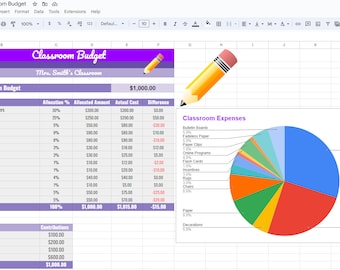 ExcelsiorCreations: Teacher Classroom Budget Tracker!  Track Classroom Expenses and Purchases with Ease!  Google Sheets Excel Templates