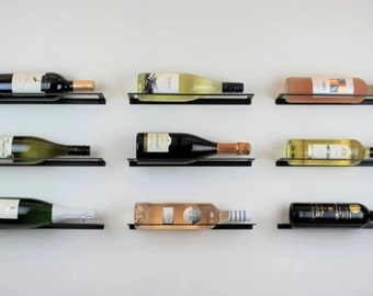 Estante de vino montado en la pared Almacenamiento de botellas de vino Exhibición de vino Estante de almacenamiento de vino Soporte de botella de vino Montaje en pared Estante de vino Envío GRATIS Hecho a mano