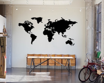 Metal World Map Wall Art: 4-Piece Home Decor