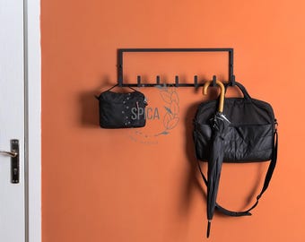 Perchero de metal moderno: colgador de toallas de pared, organizador para la entrada