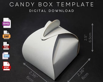 Tiny Gift Box Template Printable -  Candy Box - Party Mystery Box Cricut SVG template -Dessert Box Cutting template