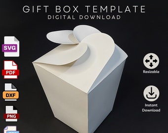 Vier blad geschenkdoos sjabloon SVG - snoepdoos conische bruiloft gunstdoos - verjaardagsfeestje verrassingsdoos - kegel bloembak dieline
