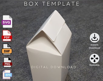 Caja de dulces SVG con parte superior triangular - Plantilla para caja de leche - Caja de regalo SVG - Caja de regalo con troquelado SVG - Recuerdo de fiesta - Corte de silueta - Archivos de corte Cricut
