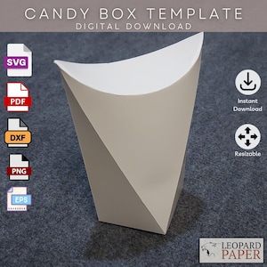 Candy Box SVG - Cone Pillow Box Template Cricut Silhouette - Mystery Box - Gift Box SVG - Party Favor Box SVG