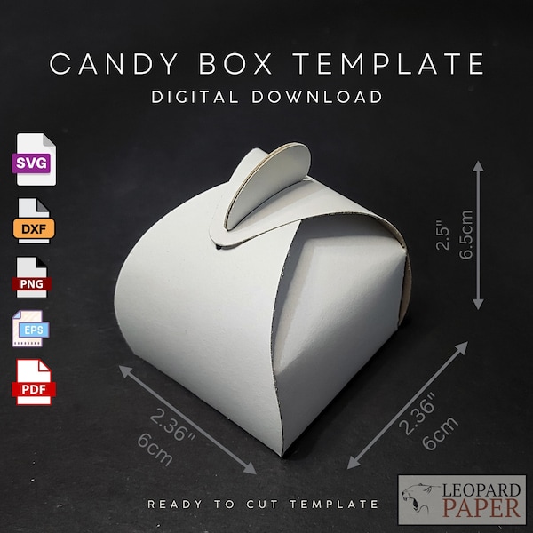 Tiny Gift Box Template Printable -  Candy Box - Party Mystery Box Cricut SVG template -Dessert Box Cutting template