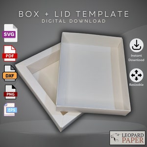 Vassoio scatola con coperchio SVG - Scatola regalo a quattro ante - Modello scatola di immagazzinaggio Cricut - Scatola regalo con coperchio - Scatola per profumi - Scatola coperchio dieline