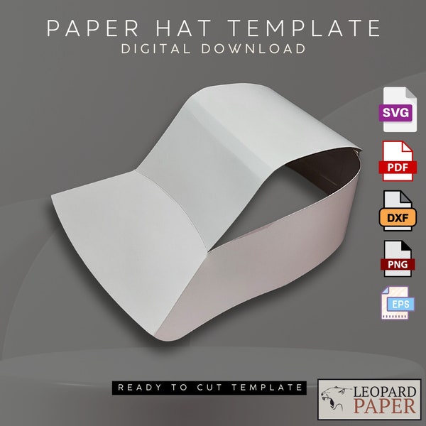 Paper Hat Template SVG - Paper Cap Template for Party or Celebration - Paper hat Silhouette template - Paper Hat Dieline