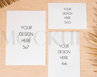 Invitation Mockup Suite, Neutral Minimal Mock Up, Wedding Invitation, Digital Download, 5x7, 4x6, 3.5x5 Card Mock Up, PSD JPEG Smart Object