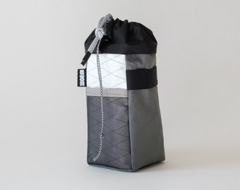 Bike Stem Bag / Feed bag, Grey One-Handed Opening