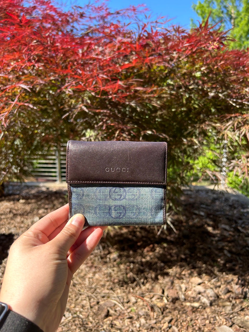 Gucci GG 1960s Vintage Centerfold Brown Wallet - A World Of Goods