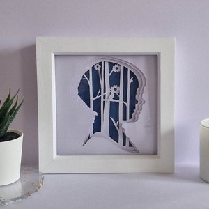 Junge Silhouette 3D Lichtkasten, Schattenbox, Cricut, Silhouette, Papierkunst, SVG, JPEG, Png, Psd
