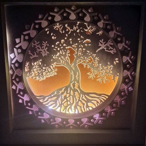 Tree of Life Light box, Shadow box, SVG, Cricut, Led, Silhouette, Paper Art, Wall Decor.