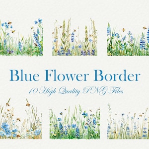 Wildflower Border Clipart PNG Bundle – Watercolor Floral Borders for Invitations, Scrapbooking & Crafts – Sublimation Designs