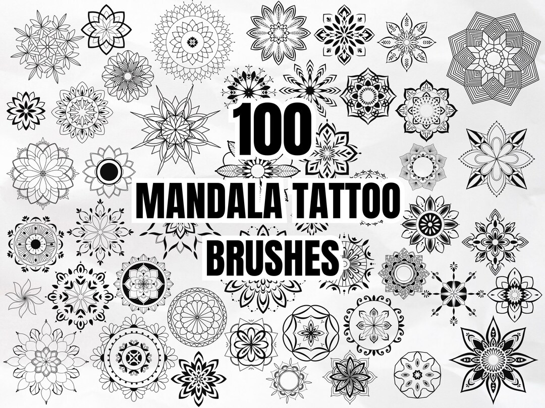 100 Mandala Tattoo Stamps: Procreate Brush Set (digital Download) - Etsy