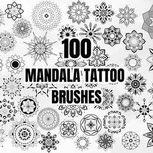 100 Mandala Tattoo Stamps: Procreate Brush Set (digital Download) - Etsy