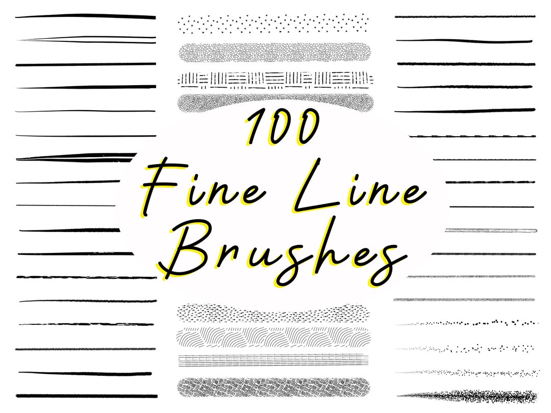 100 Fine Line Brushes for Procreate Fineliners for Procreate Fine Line