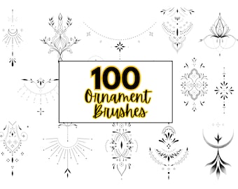 100 Ornament Tattoo Stamps: Procreate Brushes (Digital Download)