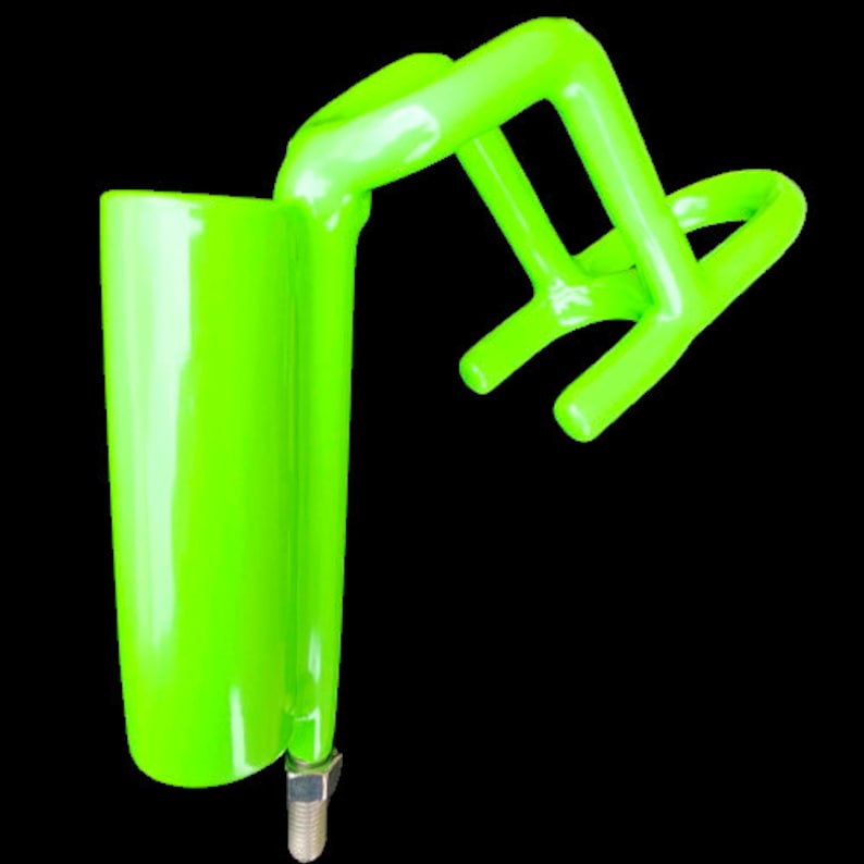 Smackdown PIPE Rod Holders for Boats. Fits THREE RODS in each rod holders. Position your rods in 6 Angles and 8 Positions. NEON GREEN