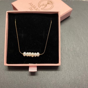 Natural Freshwater Pearl Necklace, Genuine  Dainty Pearl Choker