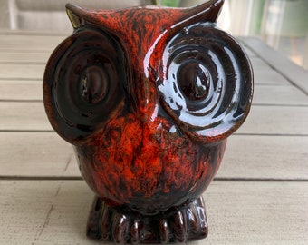 70s owl shaped pottery piggy bank