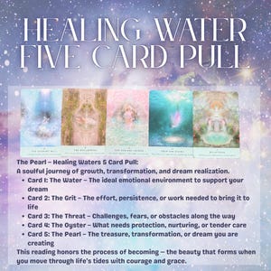 Oracolo delle Acque Curative / Estrazione delle 5 Carte – La Perla Stesa / Lettura Energetica Intuitiva per la Manifestazione, la Saggezza dell'Anima e la Realizzazione dei Sogni
