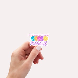 Vinyl Stickers, customizable pickleball stickers, fun stickers, pickleball players, water bottle, kindle, laptop, cute stickers