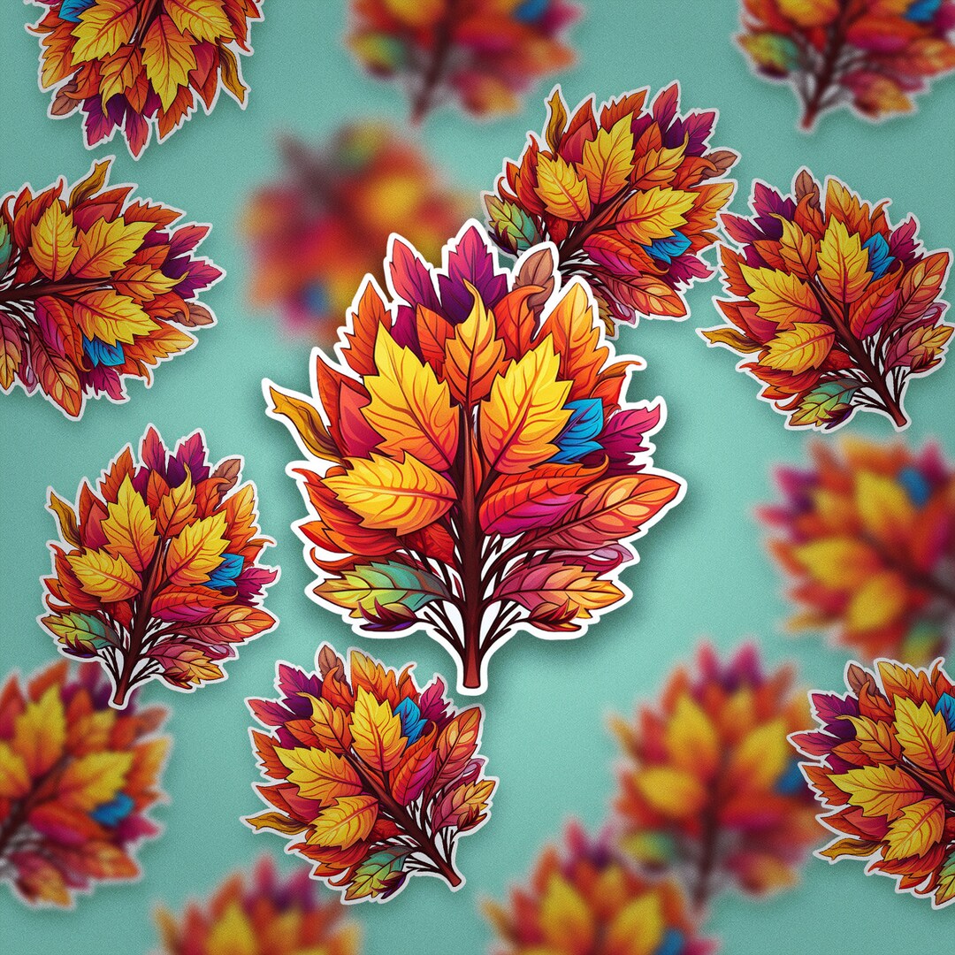 Vinyl Stickers Autumn Leaves Sticker Embrace the Splendor Etsy