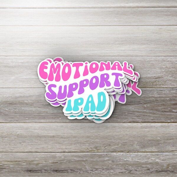 Vinyl Stickers, Emotional Support iPad Sticker | Custom Vinyl Decal for Tech Lovers and Book Enthusiasts