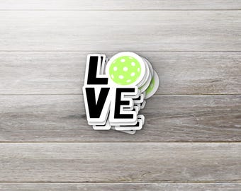Pickleball Love Sticker, Funny Pickleball Gift, Pickleball Vinyl Sticker, Water Bottle Sticker, Pickleball Player Gift, Pickleball Decal