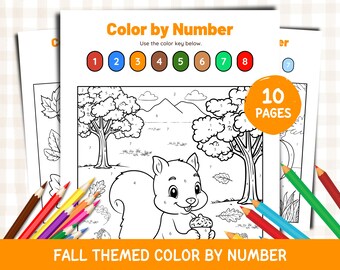 Fall Color by Number – 10 Fun Autumn Coloring Pages PDF for Kids & Preschool Activity