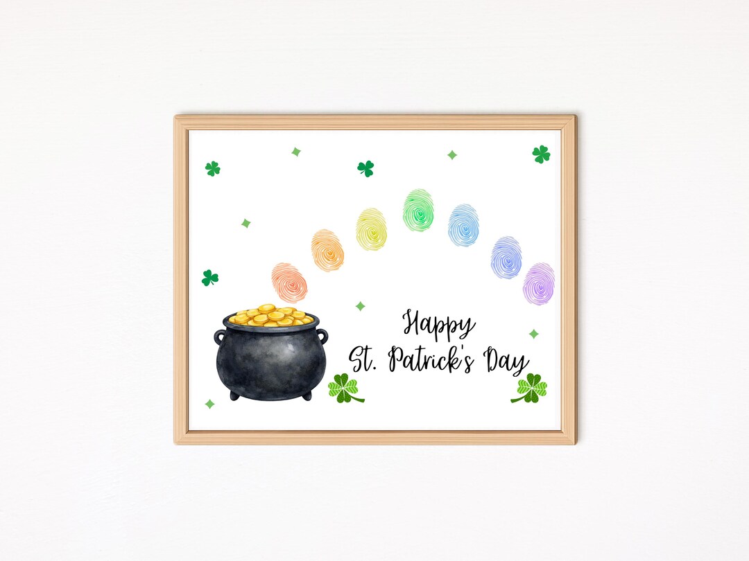St Patricks Day Handprint Craft for Kids, Rainbow Pot of Gold, Toddler ...
