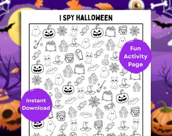 ハロウィンの「I Spy」ゲーム（印刷可能）｜子供向けぬりえアクティビティ（PDF）