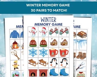 Winter Memory Matching Game Printable PDF – Fun Winter Activity for Kids & Preschool Classroom