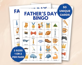 Father's Day Picture Bingo Game: Fun Family Printable (Instant Download)