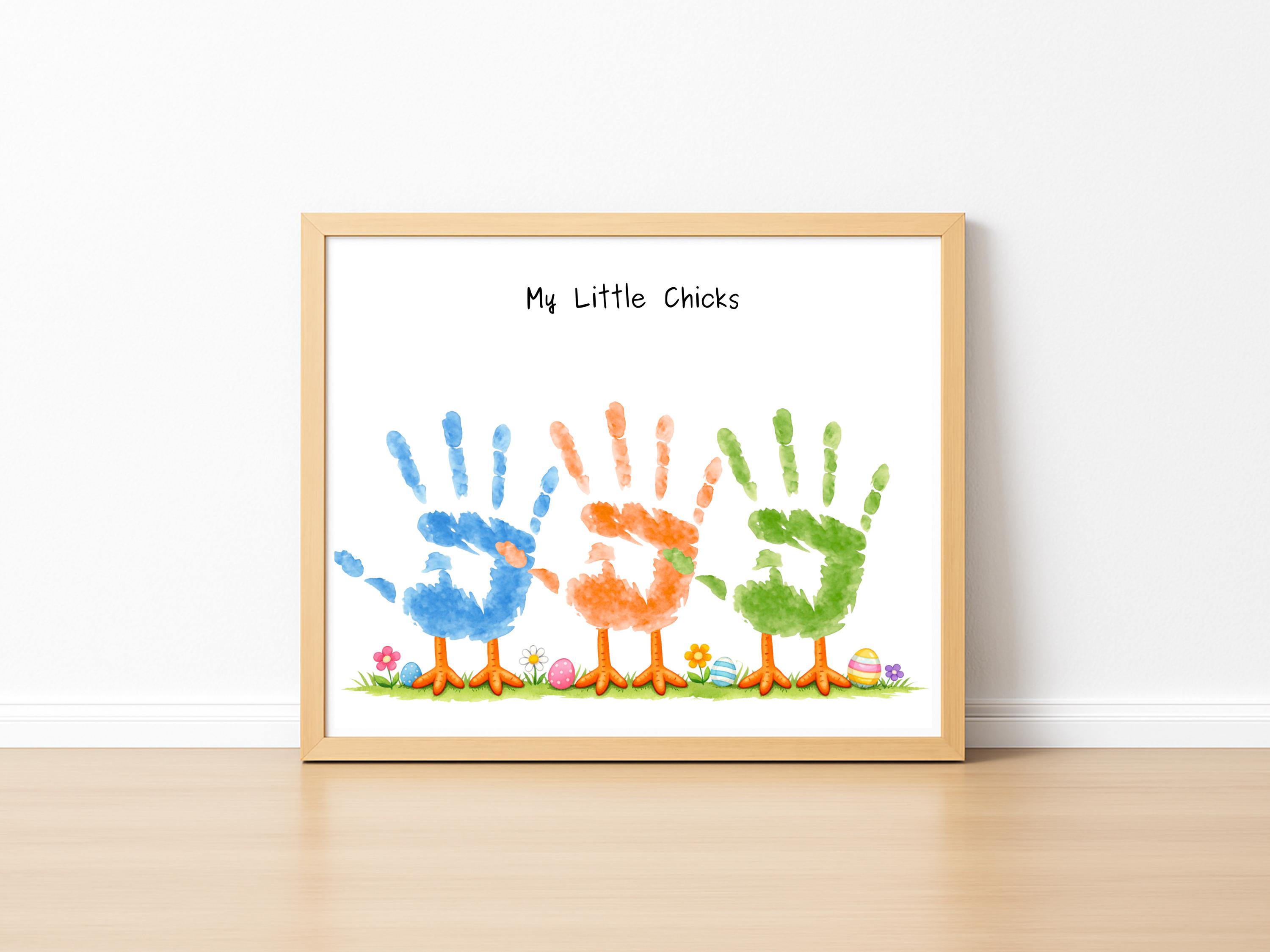 My Little Chick Handprint Craft for Kids, Printable Easter Activity ...