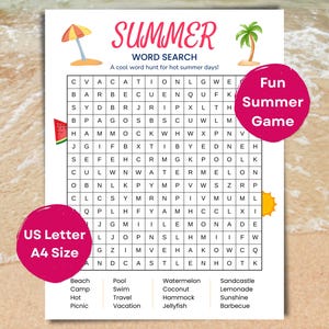Summer Word Search Puzzle – Fun Printable Game for Kids & Adults PDF