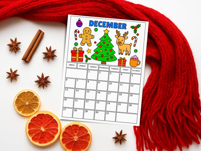 Kids Monthly Calendar 2026, Printable Coloring Calendar for Kids, 2026 ...