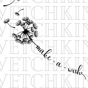 Doe een wens Paardebloem SVG PNG Instant Download