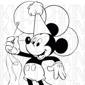 Happy Birthday Mickey SVG PNG Cutting Files Instant Download