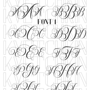 Fancy Monogram Fonts [3] SVG PNG Instant Download