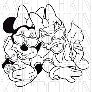 Minnie Daisy Ice Cream Date SVG PNG Fichiers de coupe Téléchargement instantané
