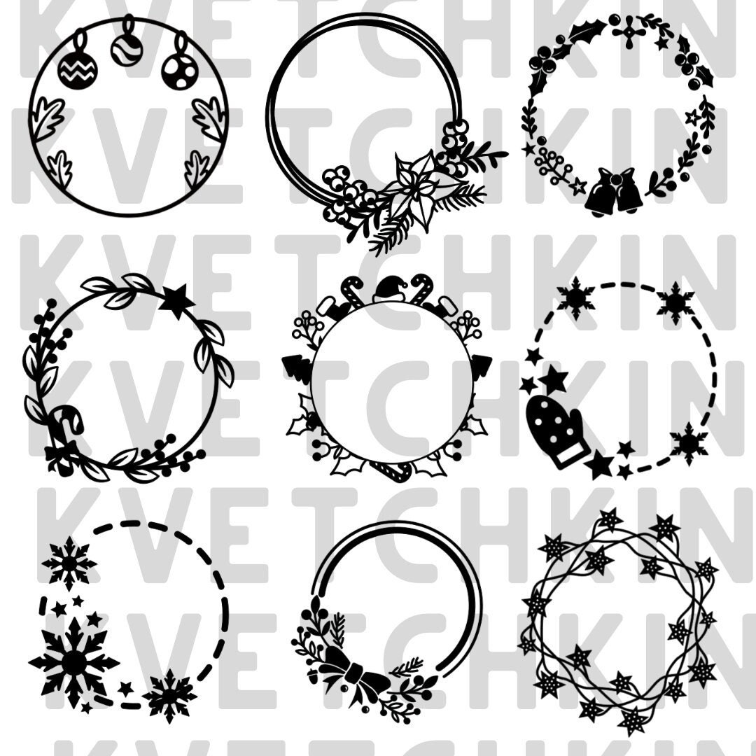 Christmas Wreaths (36) SVG PNG Cut File Bundle Instant Download - Etsy