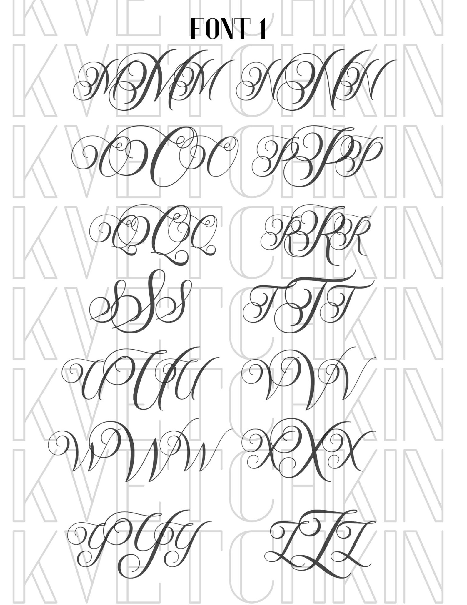 Fancy Monogram Fonts [3] SVG PNG Instant Download - Etsy