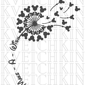 Maus Make A Wish Löwenzahn SVG PNG Sofortdownload