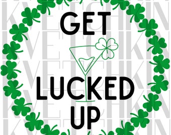 Fichiers de coupe à téléchargement immédiat SVG PNG, trèfle, trèfle, lutin, arc-en-ciel, Saint-Patrick, Saint-Patrick