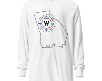 Downtown Woodstock White Hooded long-sleeve tee