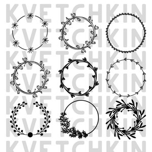 Verschiedene Kranz (27) SVG PNG Schneidedatei Bundle Sofort Download